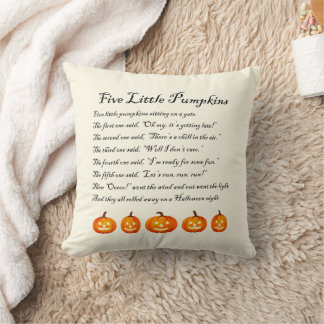 Almofada Poema de Halloween de Cinco Pequenos Pumpkins