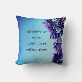 Almofada Poesia Floral de Primavera Azul e Rosa