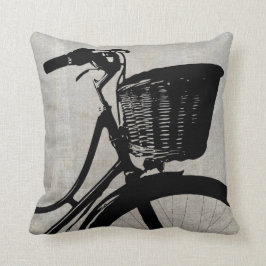 Almofada Poetic Silhouette Chic Bike Vintage Art