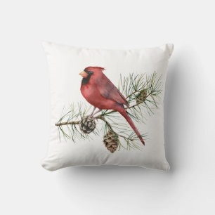 Almofada Poinsétia Cardinal Vermelho Pinhas de Pinheiro