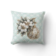 Poinsettia Branca e Ornamento Dourado