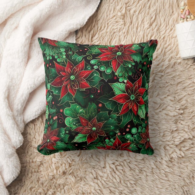 Almofada Poinsettia Brilhante (Cobertor)