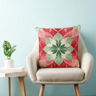 Almofada Poinsettia de Natal Festiva