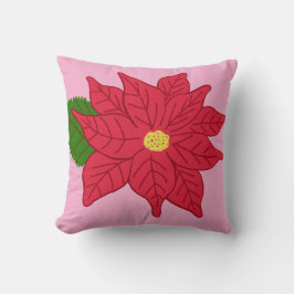 Almofada Poinsettia de Natal Vermelha