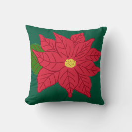 Almofada Poinsettia de Natal Vermelha