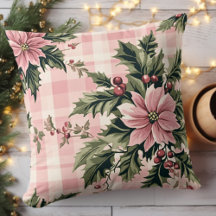 Poinsettia Xadrez Rosa Natal