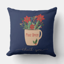 Policial Obrigado em Poinsettias de Natal