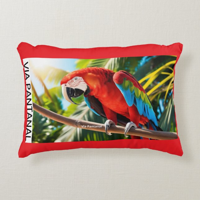 Almofada Poliéster Escovado Arara (Frente)