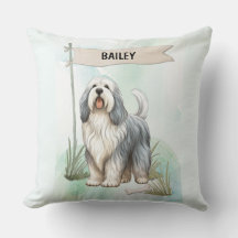 Polish Lowland Sheepdog Watercolor Personalize Dog