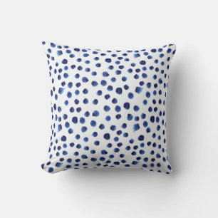 Almofada Polka Azul: Ponto de Aquarela Sem Vista.