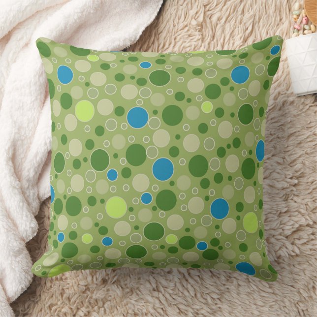 Almofada polka dots multicolored retro green (Cobertor)