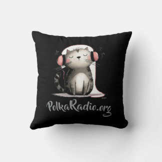 Almofada Polka Radio com desenho de gato