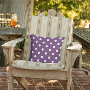 Almofada Polkadots Brancos Padrão Ametista Violeta Roxo