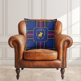 Almofada Polo Equestre Xadrez Tartan Clássico Monogramado