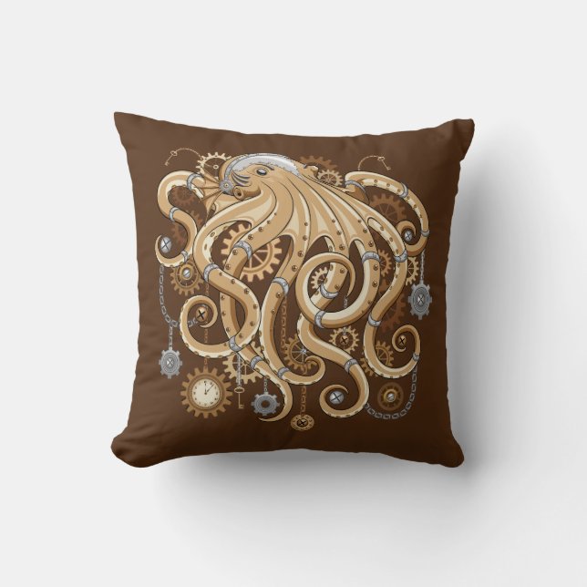 Almofada Polvo Steampunk Retro Fantasia Mecânica (Frente)