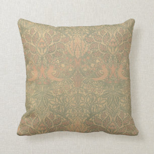 Almofada Pomba de William Morris e teste padrão cor-de-ros