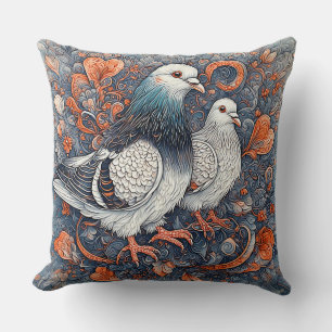 Almofada Pomba Elegante Arte Floral Romance