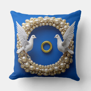 Almofada Pombas de casamento aves de amor romântico design