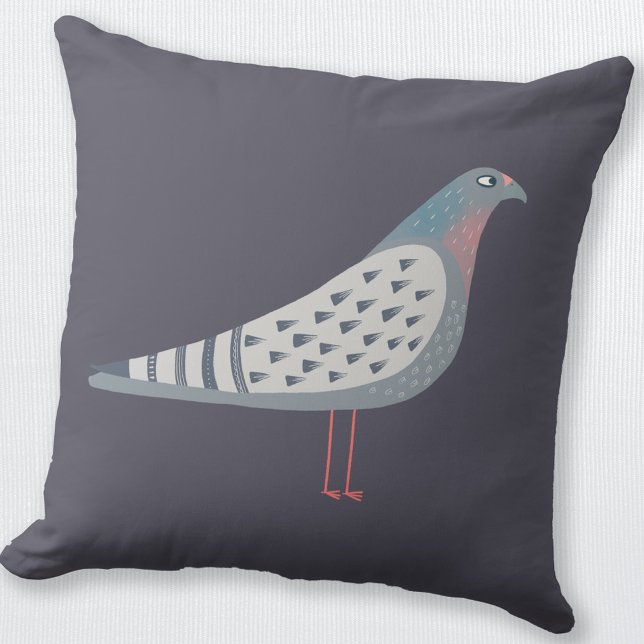 Almofada Pombo (Fun Pigeon throw pillow for bird lovers)