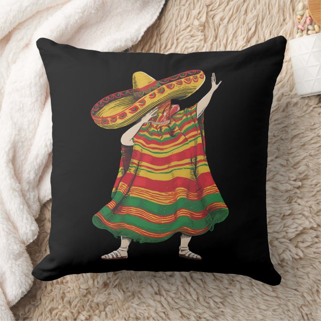 Almofada Poncho Mexicano Dabbing Cinco De Mayo Festa da Fes (Cobertor)