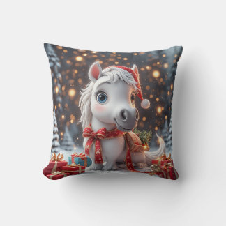 Almofada Pôneo de Natal bonito com Papai Noel