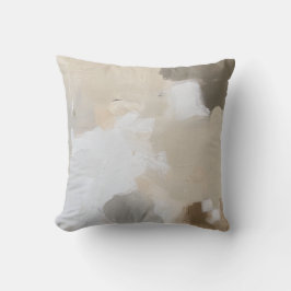 Almofada Ponta bege neutro e Abstrato branco