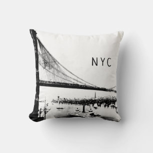 Almofada Ponte Brooklyn NYC Preto e branco