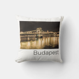Almofada Ponte da Cadeia de Budapeste - Hungria - Retro Nig