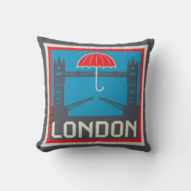 Almofada Ponte de Londres com guarda-chuva (Frente)