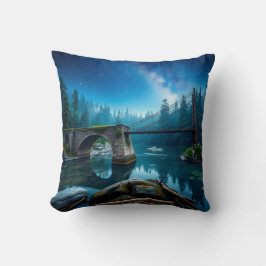 Almofada Ponte entre o hiato Bridges & City Wildlife Sunset