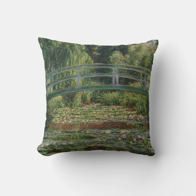 Almofada Ponte Japonesa de Monet e Lagoa de Nenúfares (Frente)