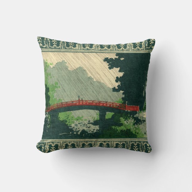 Almofada Ponte japonesa no travesseiro da chuva (Frente)