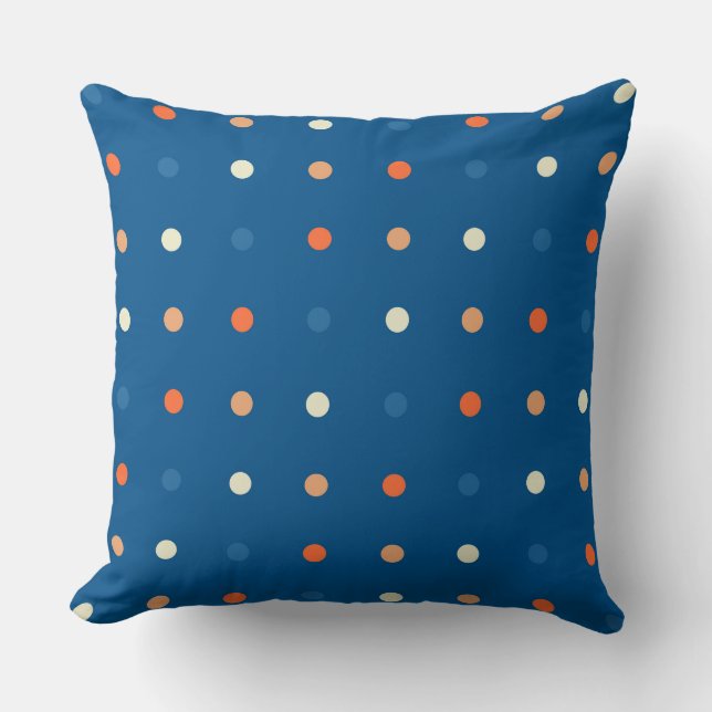 Almofada Pontos Blu, branco e laranja (Frente)