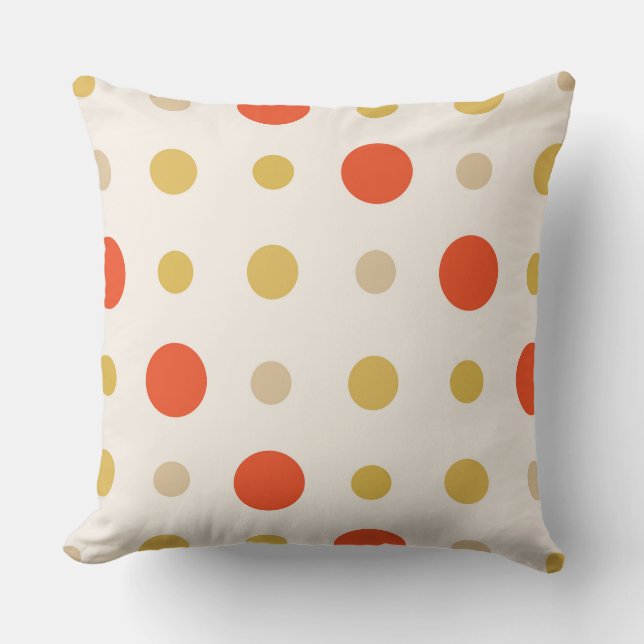 Almofada Pontos bolha laranja e amarelo (Frente)