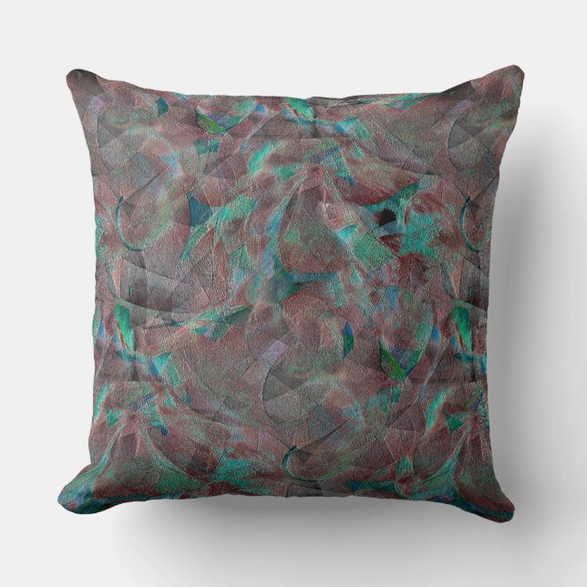 Almofada Pontos castanhos e cianis no gesso de parede inaca (Frente)