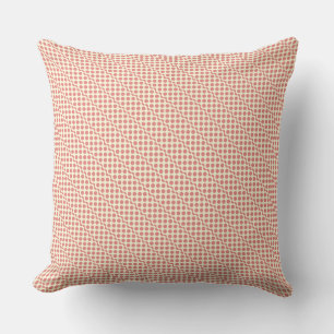 Almofada Pontos cor-de-rosa vermelho no creme
