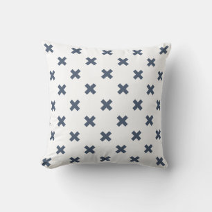 Almofada Pontos crus de cinza azul em branco