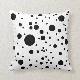 Almofada Pontos Dalmatian pretos & brancos bonitos