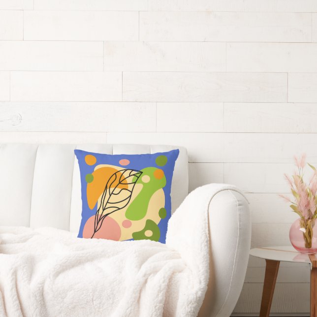 Almofada Pontos de abstrato interessantes com folhas (Sofá)