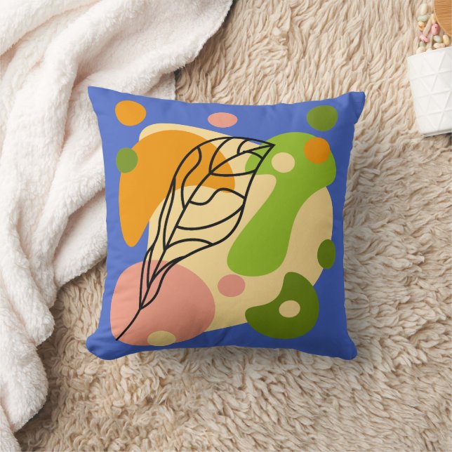Almofada Pontos de abstrato interessantes com folhas (Cobertor)