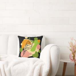 Almofada Pontos de abstrato interessantes com folhas