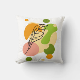 Almofada Pontos de abstrato interessantes com folhas
