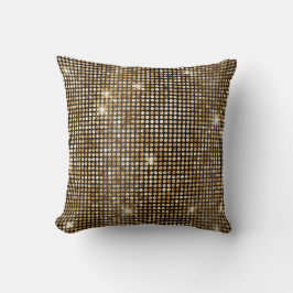 Almofada Pontos de Brilho Falso Preto e Dourado Glam