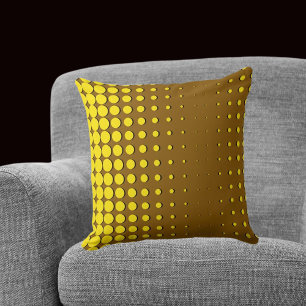 Almofada Pontos de meia tonalidade amarelo moderno