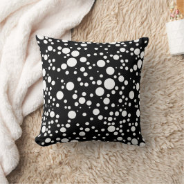 Almofada Pontos de polca brancos pretos