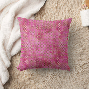 Almofada Pontos Dourados de Aquarela Rosa Girly