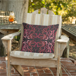 Almofada Pontos e Desenhos Cor-de-Rosa e Vermelhos em Preto