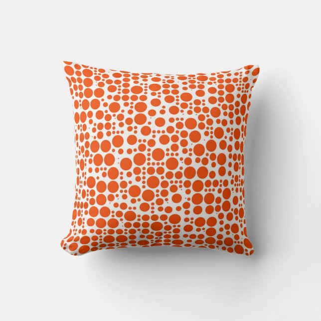 Almofada Pontos Orange em Fundo Branco (Frente)