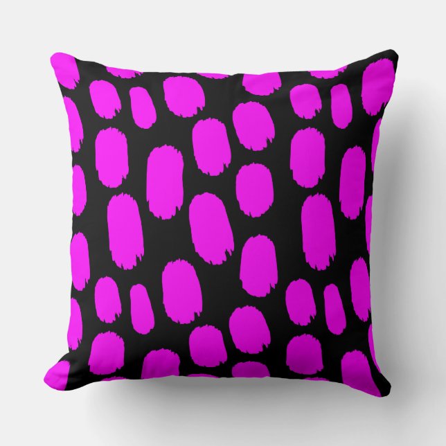Almofada Pontos pintados a frio - Magenta a preto (Frente)