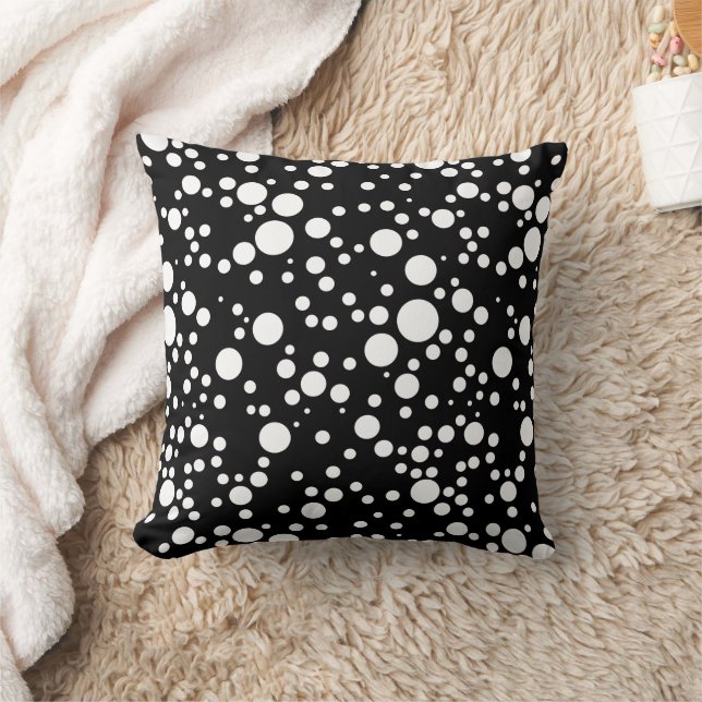 Almofada Pontos polka Preto Branco (Cobertor)
